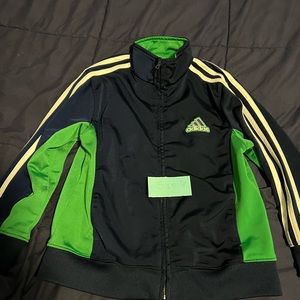 Adidas jacket navy blue with green